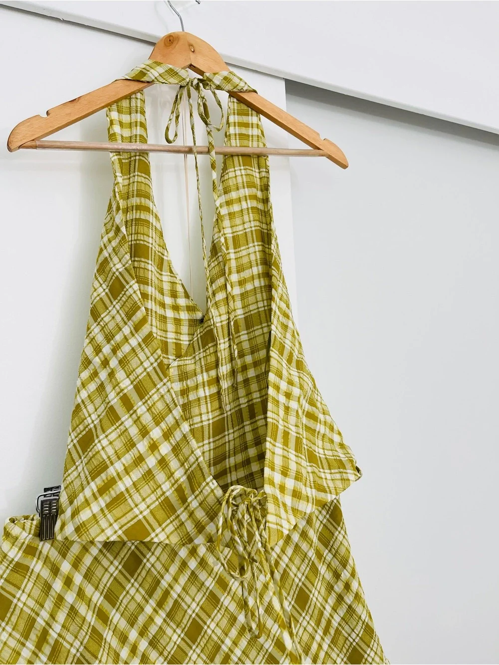 NWOT Free People Traymore Plaid Matching Set Skirt + Halter Top Size Small
